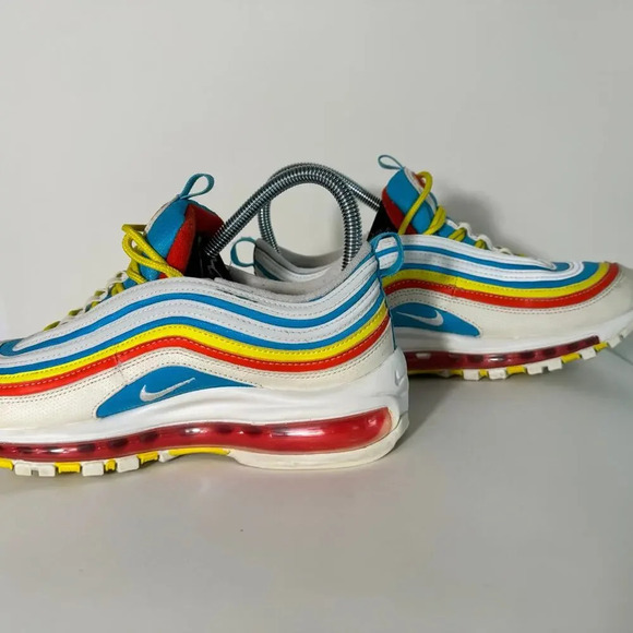Nike Air Max 97 Summer Pack, White Blue Yellow, Size 5.5 Y - Picture 3 of 9